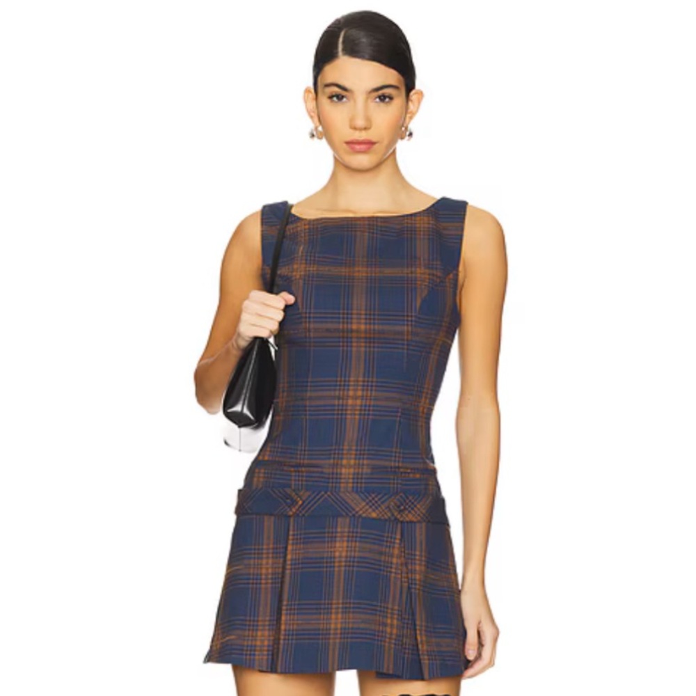 Mila mini dress in blue brown